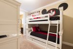 This bedroom is perfect for the little ones with twin over twin bunk beds and private bathroom